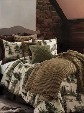 Paseo Road Joshua Pine Tree Print Western Lodge Rustic Cabin Cotton comforter
